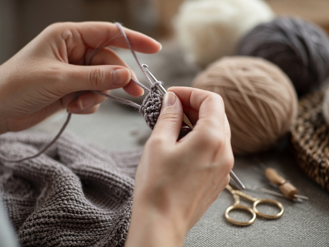 Process detail at Knitting Maplegrove